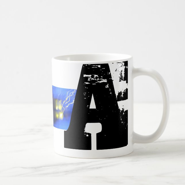 A Monogram Typography Cool Fun Mug (Right)