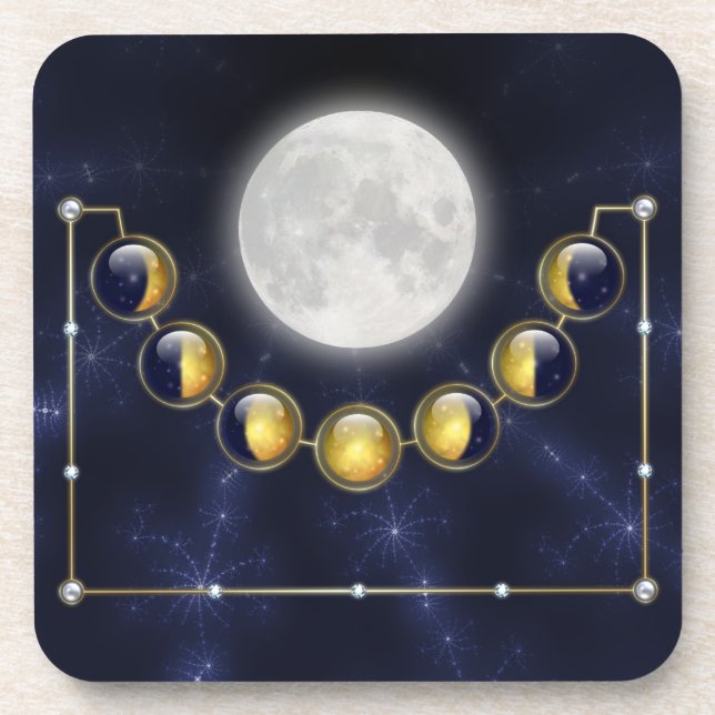 A Month in the Life of the Moon Cork Coaster (Front)