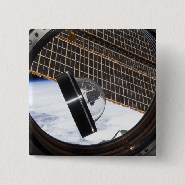 A moon rock 2 2 inch square button (Front)