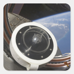 A moon rock square sticker