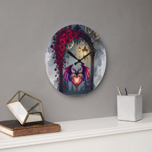 A Moonlit Invitation –Love Turns the Gears of Time Large Clock