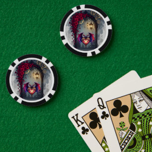 A Moonlit Invitation –Love Turns the Gears of Time Poker Chips