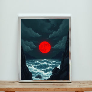 A Moonlit Symphony of Nature's Raw Power Poster