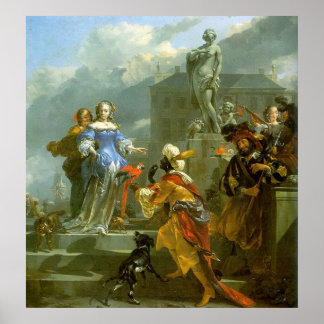 A Moor Presenting a Parrot to a Lady Poster