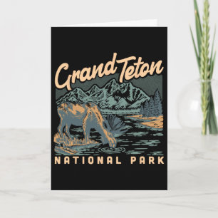 A Moose In Grand Teton National Park Vintage Hikin Card