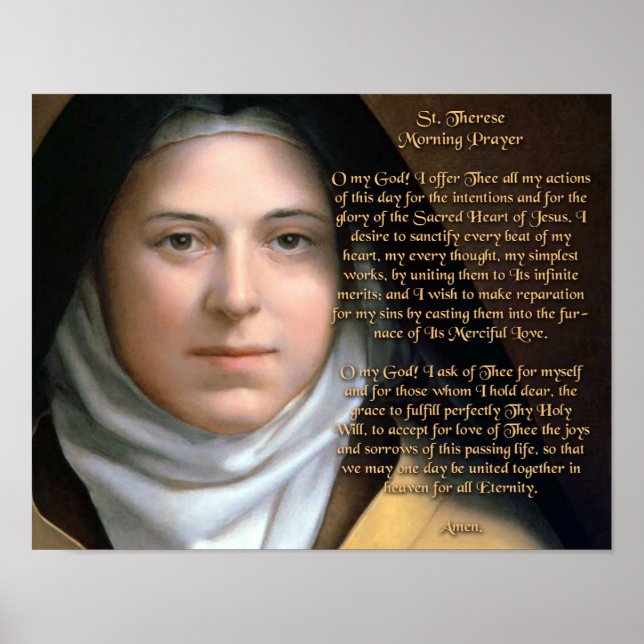 A MORNING PRAYER WRITTEN BY ST. THERESE POSTER (Front)