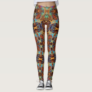 A Moth Flies Between Neruda and Woolf Leggings