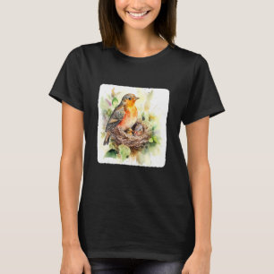 A Mother Bird Feeding Her Chicks Bird Feeding Youn T-Shirt