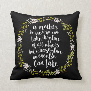 A Mother Is Everything Quote Woodland Wreath Throw Pillow
