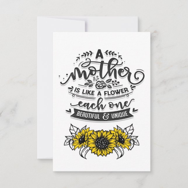 A Mother Is Like A Flower| Funny Quote RSVP Card (Front)