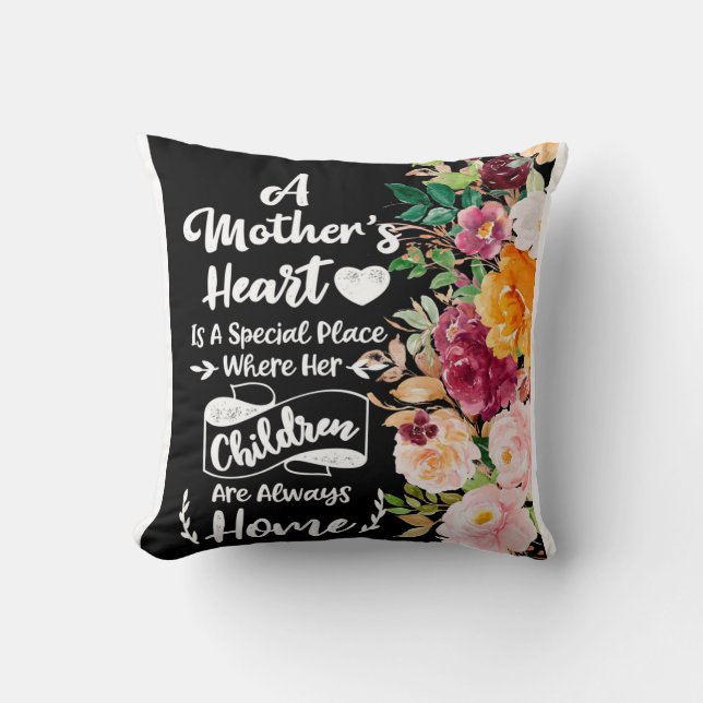 A Mother Is Like A Flower Gift, Mother's Day Gift Throw Pillow (Front)