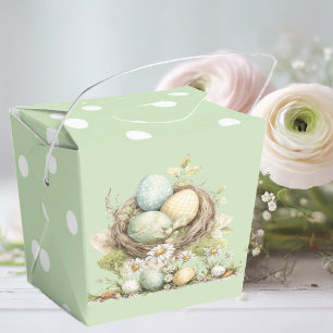 a mother rabbit and her baby rabbit in a clearing  favor box