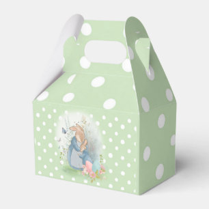 a mother rabbit and her baby rabbit in a clearing  favor box