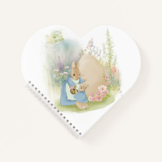 A mother rabbit with a baby rabbit Spiral Notebook