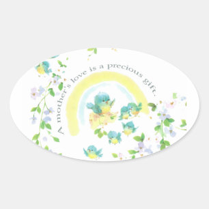 A Mother’s Love Is A Precious Gift Oval Sticker