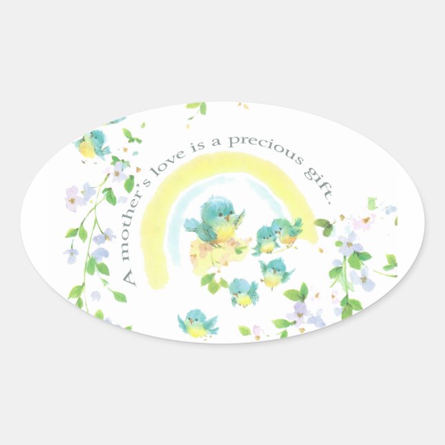 A Mother’s Love Is A Precious Gift Oval Sticker (Front)