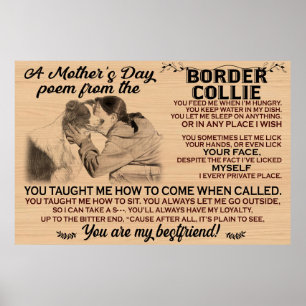 A mother's day poem from the border collie poster