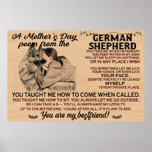A mother's day poem from the German Shepherd Poster