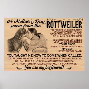 A mother's day poem from the rottweiler poster