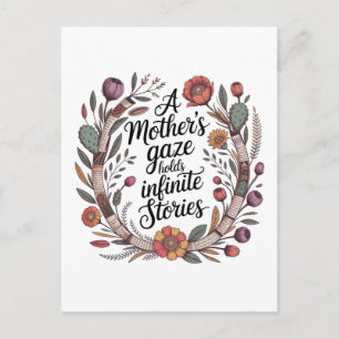 A Mother's Gaze Holds Infinite Stories Announcement Postcard