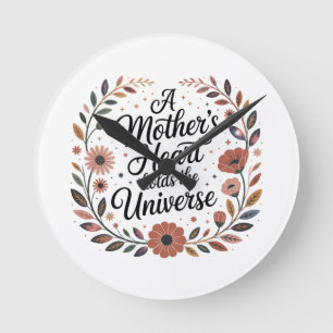 A Mother's Heart Holds The Universe Round Clock