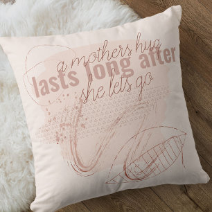 A Mothers Hug Quote Family Photo Neutral Throw Pillow