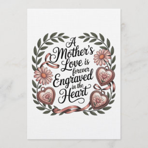 A Mother's Love Is Forever Engraved In The Heart Invitation