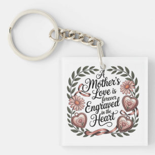 A Mother's Love Is Forever Engraved In The Heart Keychain