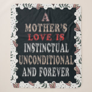 A Mother's Love Is Instinctual Unconditional Sherpa Blanket