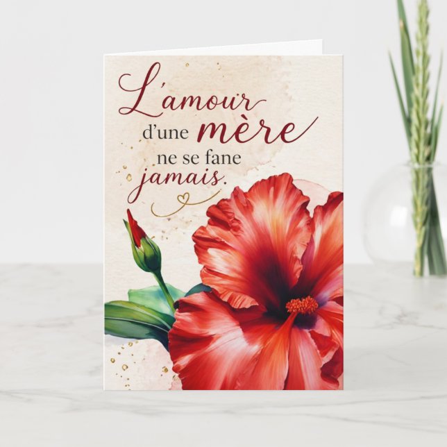 A mother's love never fades card (Front)