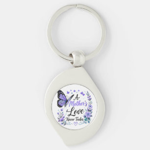 A Mother's Love Never Fades Purple Butterfly Keychain