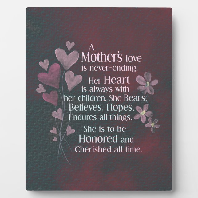 A Mother's Love Plaque (Front)