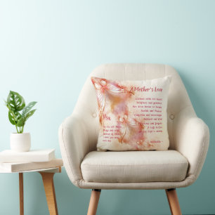 A Mother's Love Poem Verse Personalized Butterfly  Throw Pillow