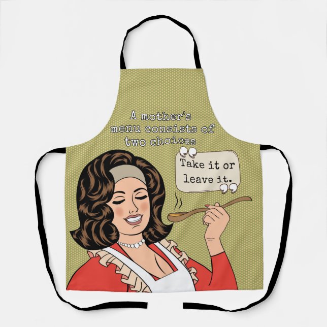 A mother's menu consists of two choices  apron (Front)