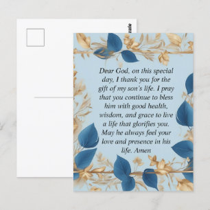 A Mother's Prayer for her Son Postcard