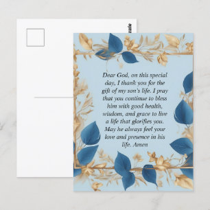A Mother's Prayer for her Son Postcard