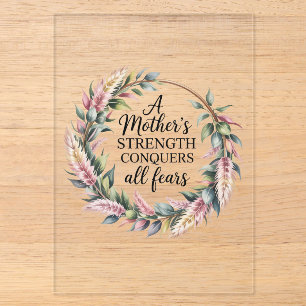 A Mother's Strength Conquers All Fears Acrylic Invitations