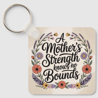 A Mother's Strength Knows No Bounds Keychain