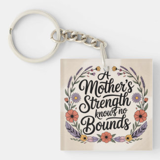 A Mother's Strength Knows No Bounds Keychain