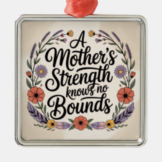 A Mother's Strength Knows No Bounds Metal Ornament