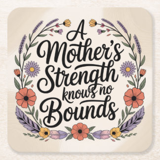 A Mother's Strength Knows No Bounds Square Paper Coaster