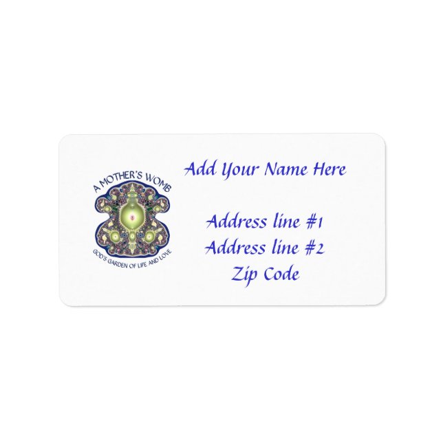 A Mother's Womb: God's Garden of Life and Love Label (Front)