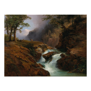 A Mountain Stream, Landscape in Schoppernau Poster