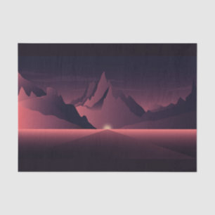 A mountain sunset illustration         tissue paper