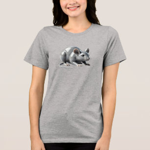 A mouse motionless in the face of a possible threa Tri-Blend shirt