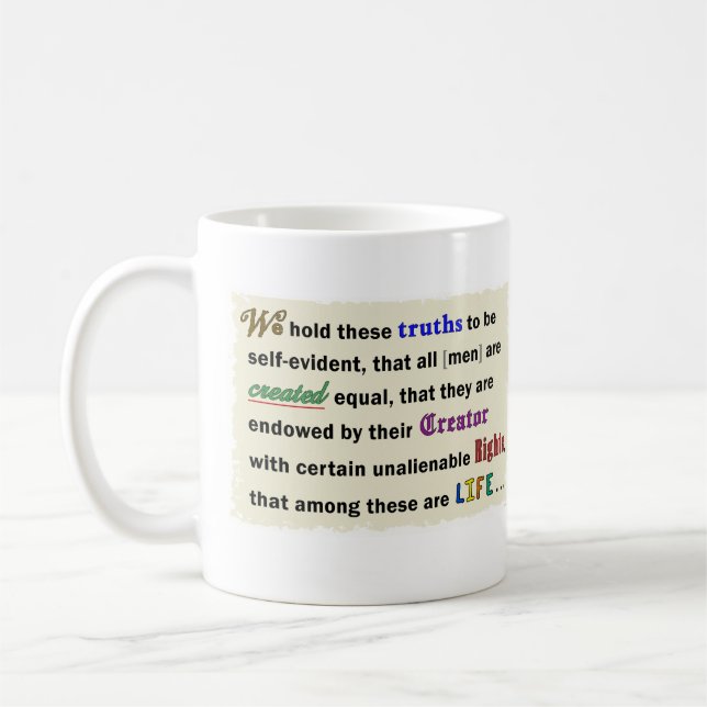 A mug for sharing your pro-life beliefs. (Left)