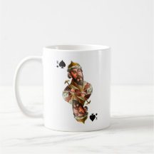A mug with the image of the king of spades