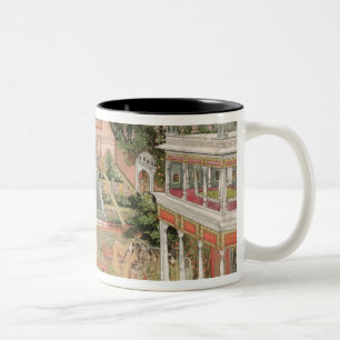 A Mughal Princess in her Garden (gouache on paper) Two-Tone Coffee Mug