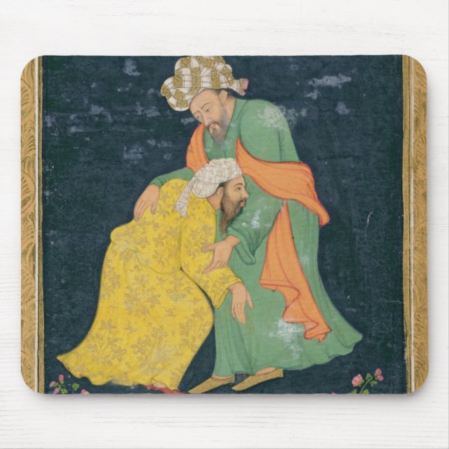 A Mullah bowing down to a man in Iranian dress who Mouse Pad (Front)