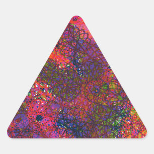 A multicolor abstract circle design triangle sticker